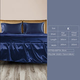 DreamZ Silky Satin Sheets Fitted King Blue-1910113195503259650