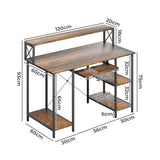 Levede Office Gaming Computer Desk Brown-1937319786035941378