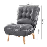 Levede Accent Chair Sofa Recliner Adjustable Grey-1910113169750233090