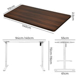 Levede Motorised Standing Desk Adjustable 140cm Walnut 1000x 1MM-1910112997444030466