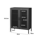 Levede Storage Cabinet Steel Kitchen Black-1917016726734770178