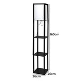 EMITTO Floor Lamp Storage Shelf LED Black-1910112864899829762