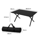 Levede Folding Camping Table Portable Black-1910112917056000002
