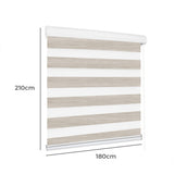 Marlow Blackout Zebra Roller Blind Curtains 180x210 Beige-1910113278206545922