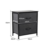 Levede Storage Cabinet Chest of 2 Drawers Dark Grey-1910113286993612802