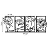 Yezi Metal Wall Art 4Pcs Floral Minimalist Line Decor-1937319819200303106