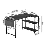 Levede L Shaped Computer Desk Corner Desk Black-1937319785369047042
