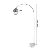 EMITTO Modern LED Floor Lamp Stand Reading Silver-1910112852912508930