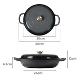 3.5L Enamel Dutch Oven Pan in Black Colour-1910113168806514690