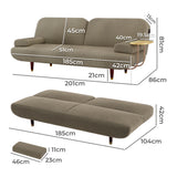 LEVEDE  CONVERTIBLE SOFABED WITH USB CHARGE AND SIDE TABLE-1910112208302510082