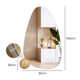 Yezi Full Length Floor Mirror 95cm x 160cm with Ball Base-1910113318538973186
