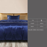 DreamZ Silky Satin Quilt Cover Set Bedspread Blue Single-1910113198883868674
