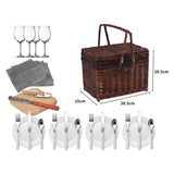 4 Person Picnic Basket Set Outdoor Baskets-1910113179455852546