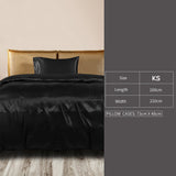 DreamZ Silky Satin Quilt Cover Set Bedspread Black King Single-1910113197789155330