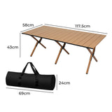 Levede Folding Camping Table Foldable Oak-1910112917198606338