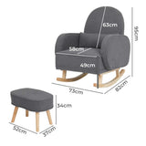 Levede Fleece Rocking Chair with footstool-1937319794885922818