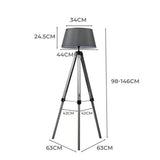 EMITTO Tripod Wooden Floor Lamp Shaded Grey-1910112866611105794
