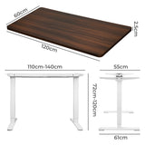 Levede Motorised Standing Desk Adjustable 120cm Walnut 800x 1.5MM-1910112991395844098