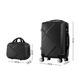 Slimbridge 2pcs 20"Travel Luggage Set Black-1910112831886462978