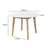 Levede Dining Table Round Rubberwood Base 120cm White 120 CM-1910113303879880706