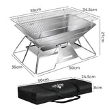 Levede Portable Folding BBQ Charcoal Grill Silver-1937319812862709762