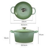 TOQUE 4L Enamel Dutch Oven Pot in Green Colour-1910113168475164674