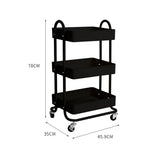Levede 3 Tiers Kitchen Trolley Cart Black-1917016721257009154