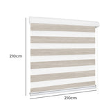 Marlow Blackout Zebra Roller Blind Curtains 210x210 Beige-1910113278542090242