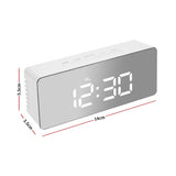 Alarm Clock Digital Led Mirror Desk Silver-1910113082793922562