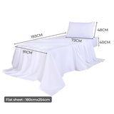 Dreamz 3pcs Sinigle Size 100% Bamboo Bed Sheet Set in White Colour Single-1910113202952343554