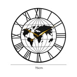Yezi 75cm Large Wall Clock Roman Numeral Home Black-1937319811000438786