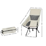Levede Camping Chair Folding Outdoor Large Beige-1910112915994841090
