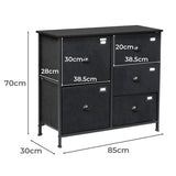 Levede Chest of 5 Drawers Storage Cabinet-1917016729469456386