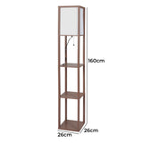 EMITTO LED Floor Lamp with Storage Shelf Brown-1910112865071796226