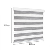 Marlow Blackout Zebra Roller Blind Curtains 210x210 Grey-1910113278370123777