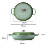 TOQUE 3.5L Enamel Dutch Oven Pan in Green Colour-1910112821052575746