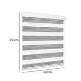 Marlow Blackout Zebra Roller Blind Curtains 60x210 Grey-1910113278726639618