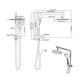 High Pressure Shower Head Set Rain Round Silver-1910113243888750594