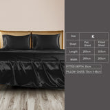 DreamZ Silky Satin Sheets Fitted King Black-1910113195339681794