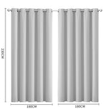 2x Blockout Curtains Panels 3 Layers Grey-1910113271067840514