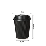 200 Pcs 8oz Disposable Takeaway Coffee Black-1910113171826413570