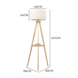 EMITTO Tripod Floor Lamp with Shelf-1910112866753712130