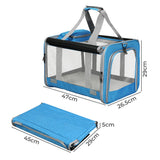 Pawz 3 in 1 Pet Soft Crate Dog Cat Carrier M Size Blue-1937319816692109314