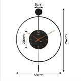 Yezi Wall Clock 50cm Large Round Modern Home Decoration-1937319808332861442