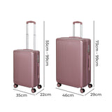 Slimbridge Luggage Suitcase Trolley Rose gold 2pc 20"+28"-1910112844779753474