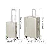 Slimbridge Luggage Suitcase Trolley White 2pc 20"+28"-1910112844922359810