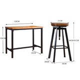 Levede 5pcs Bar Table Barstools Industrial-1919892918903115778
