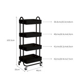 Levede 4 Tiers Kitchen Trolley Cart Black-1917016722028761090