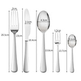 Cutlery Set Stainless Steel Knife Fork Silver-1910113167976042498
