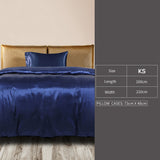 DreamZ Silky Satin Quilt Cover Set Bedspread Blue King Single-1910113197935955970